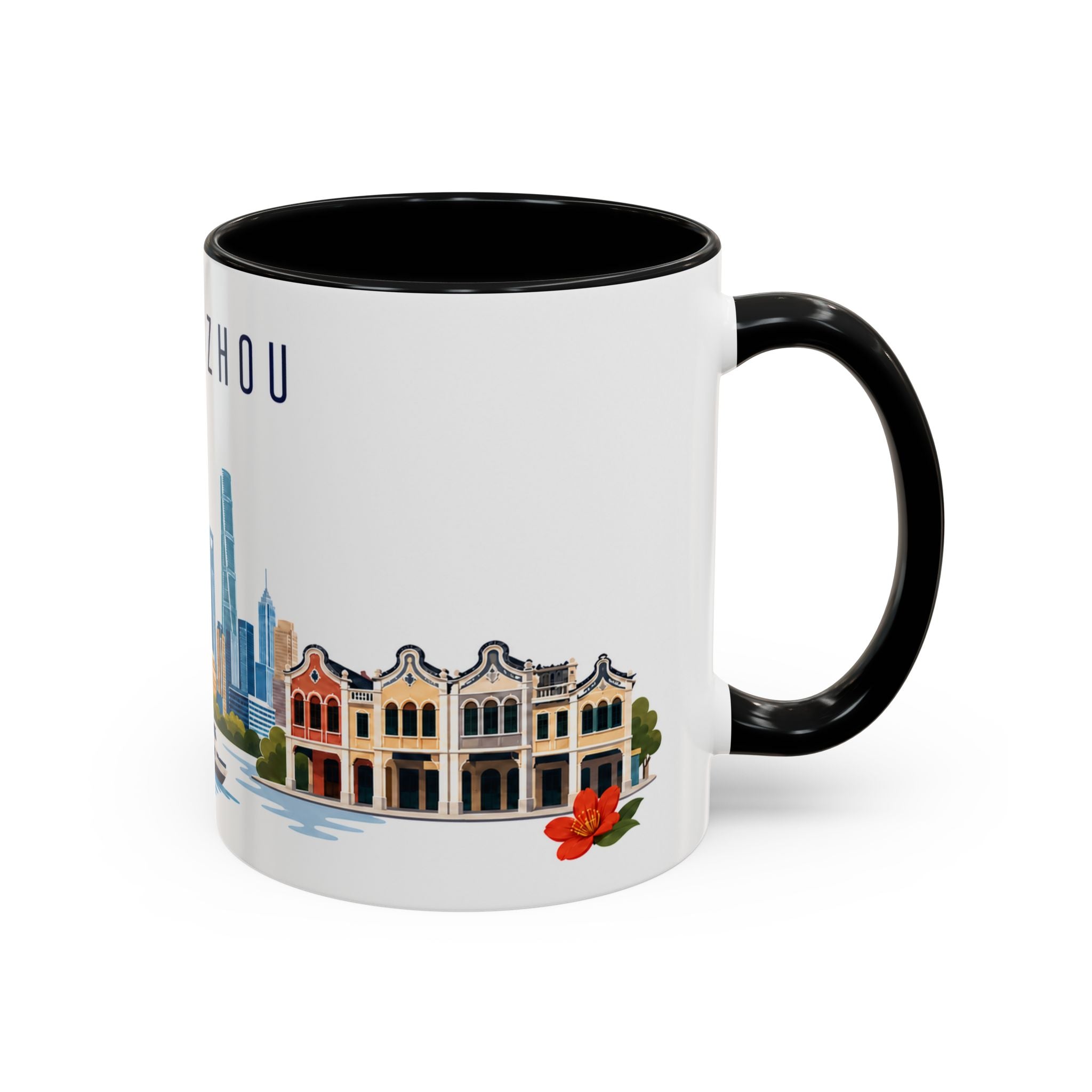 Guangzhou Coffee Mug | China Travel Souvenir | Porcelain Decal City Gift | 11oz 15oz Accent Mug