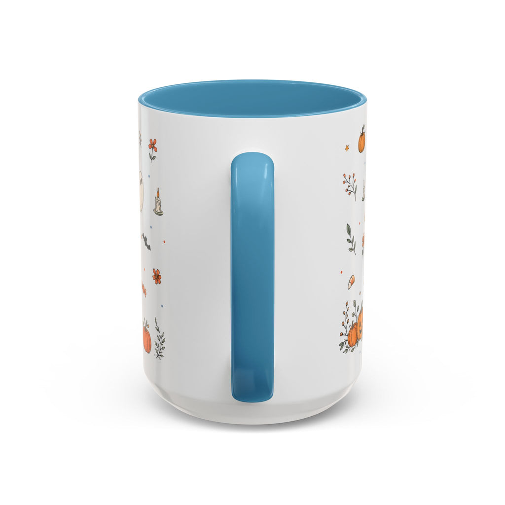 Halloween Party Mug | Ghost Black Cat Candy Watercolor Gift | Accent Cup 11oz 15oz