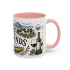 Cape Winelands Coffee Mug | Travel Destination Souvenir Gift | Accent Color Ceramic 11oz 15oz
