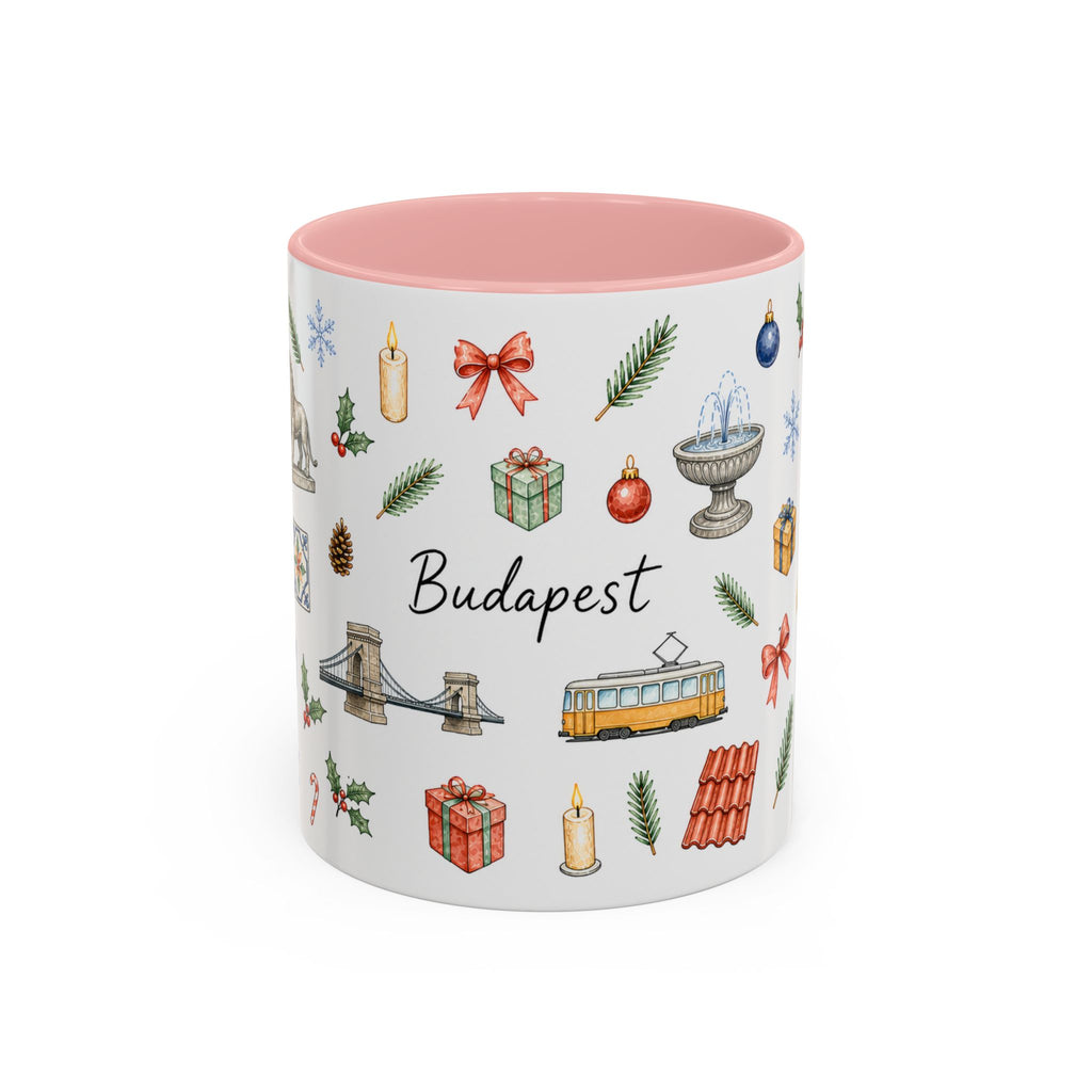 Budapest Christmas Mug | Watercolor City Souvenir | Ceramic Coffee Cup (11oz 15oz)