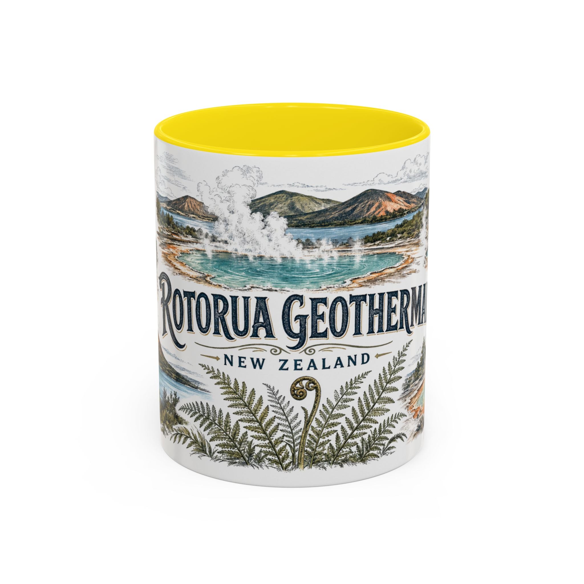 Rotorua Geothermal Mug, New Zealand Travel Souvenir, Bucket List Gift, Accent Ceramic Coffee Mug 11oz 15oz