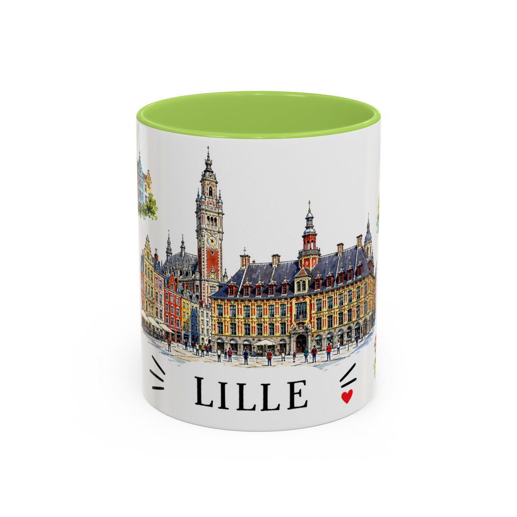 Lille Illustrated Travel Mug | City Souvenir Accent Coffee Mug | 11oz 15oz Ceramic Cup