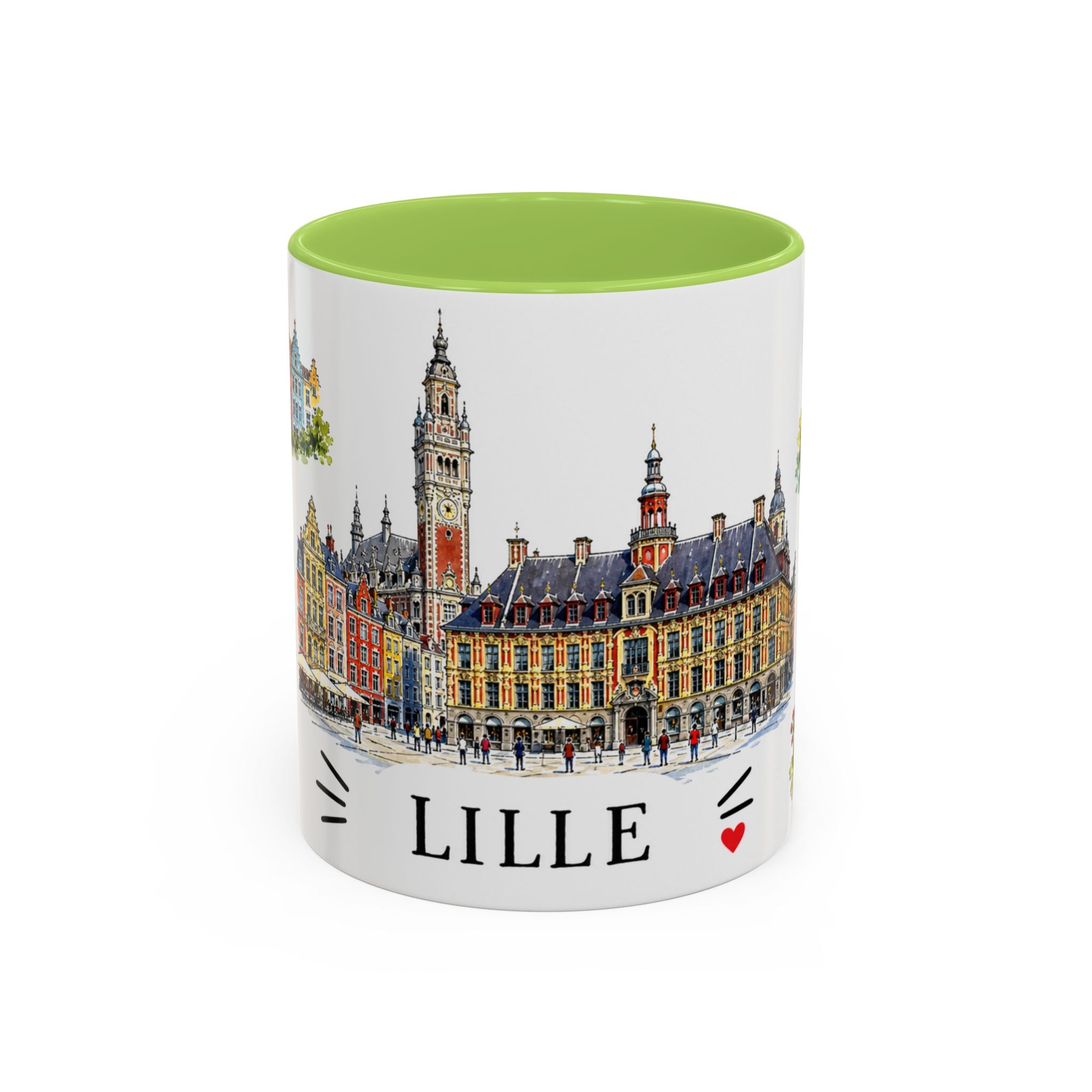 Lille Illustrated Travel Mug | City Souvenir Accent Coffee Mug | 11oz 15oz Ceramic Cup