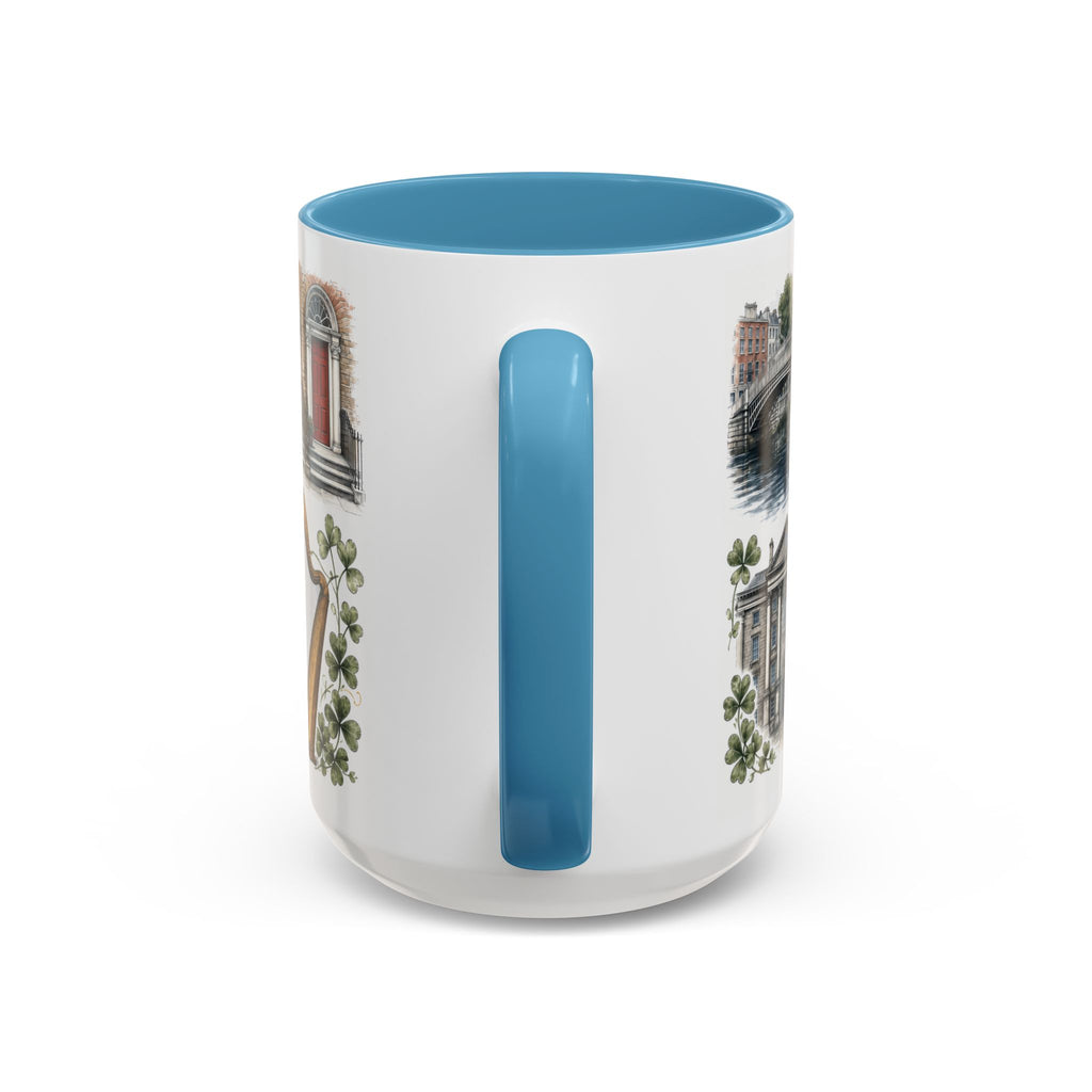 Dublin Coffee Mug | Ireland Travel Souvenir | Vintage Illustrated City Gift | 11 oz 15 oz Accent Mug