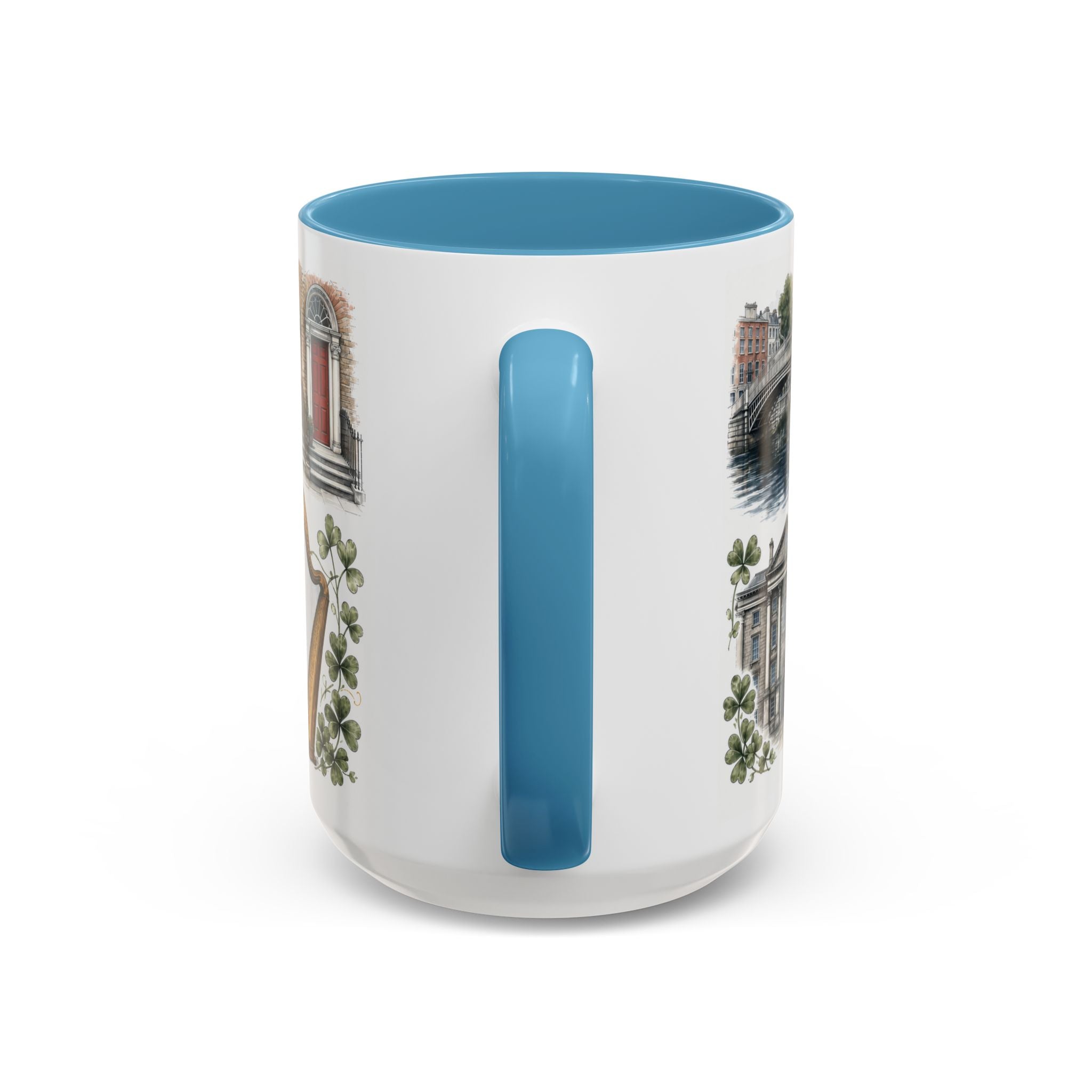 Dublin Coffee Mug | Ireland Travel Souvenir | Vintage Illustrated City Gift | 11 oz 15 oz Accent Mug