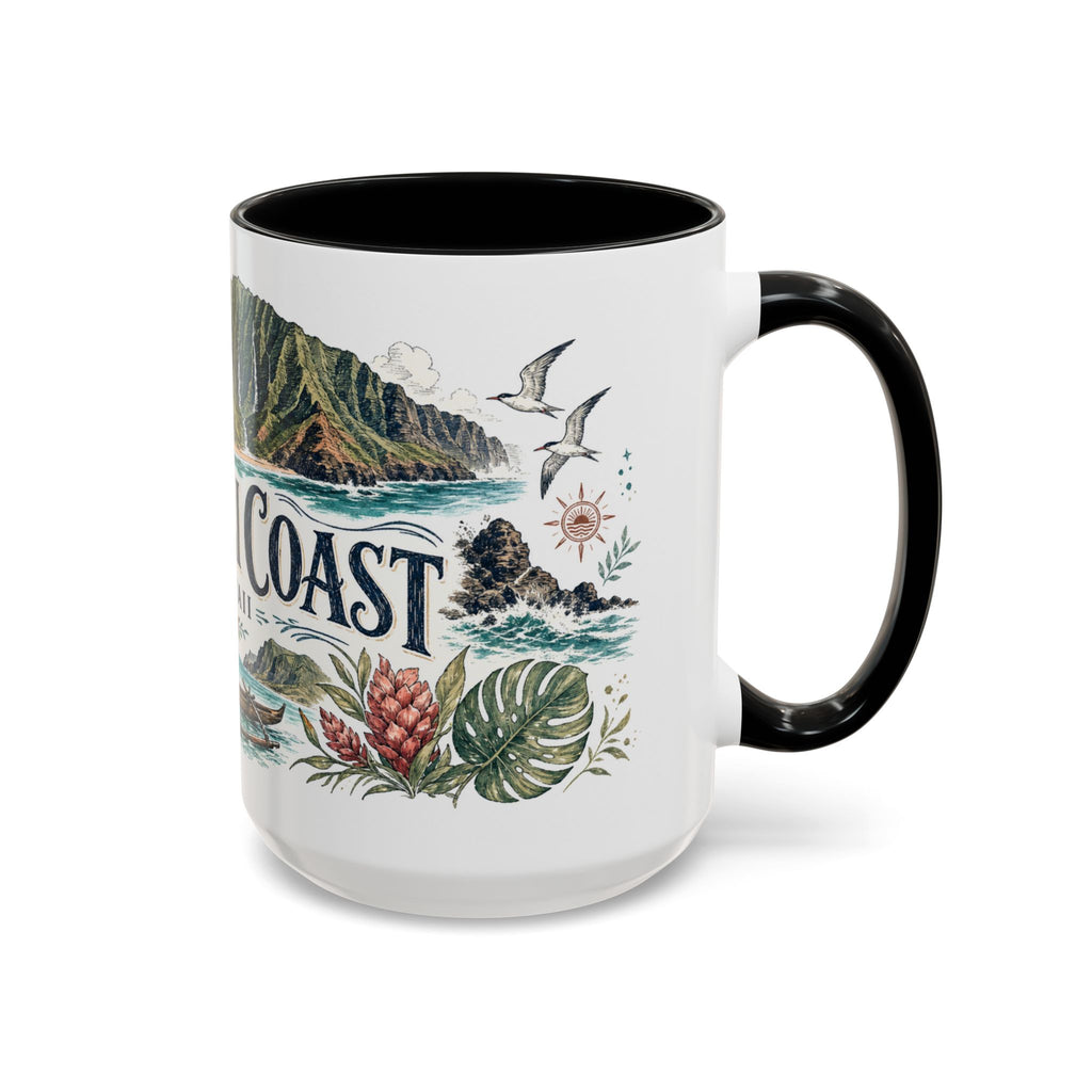 Na Pali Coast Mug, Hawaii Travel Souvenir, Bucket List Gift, Accent Ceramic Coffee Mug 11oz 15oz