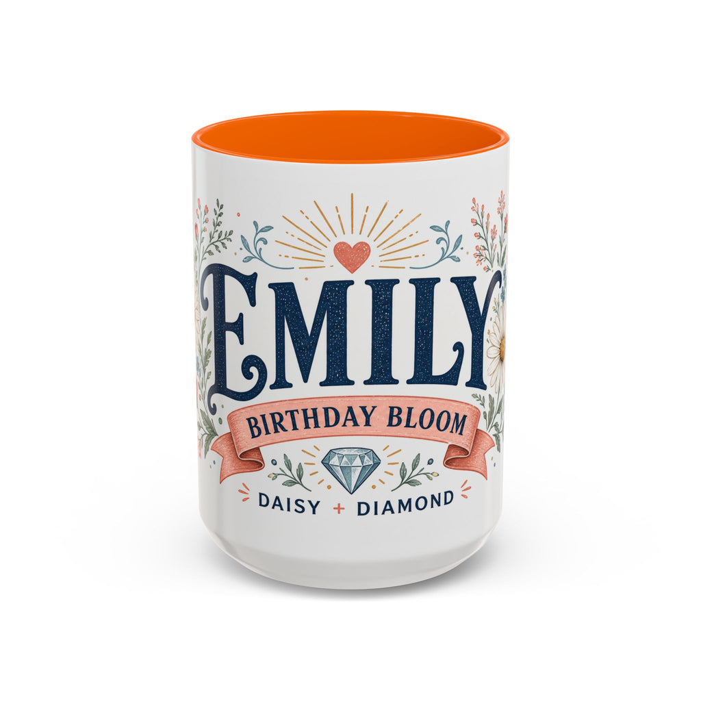 Personalized Name Birth Month Mug | Birth Flower Stone Birthday Gift | 11oz 15oz