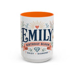 Personalized Name Birth Month Mug | Birth Flower Stone Birthday Gift | 11oz 15oz