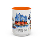 Hamburg Illustrated Travel Mug | City Souvenir Accent Coffee Mug | 11oz 15oz Ceramic Cup