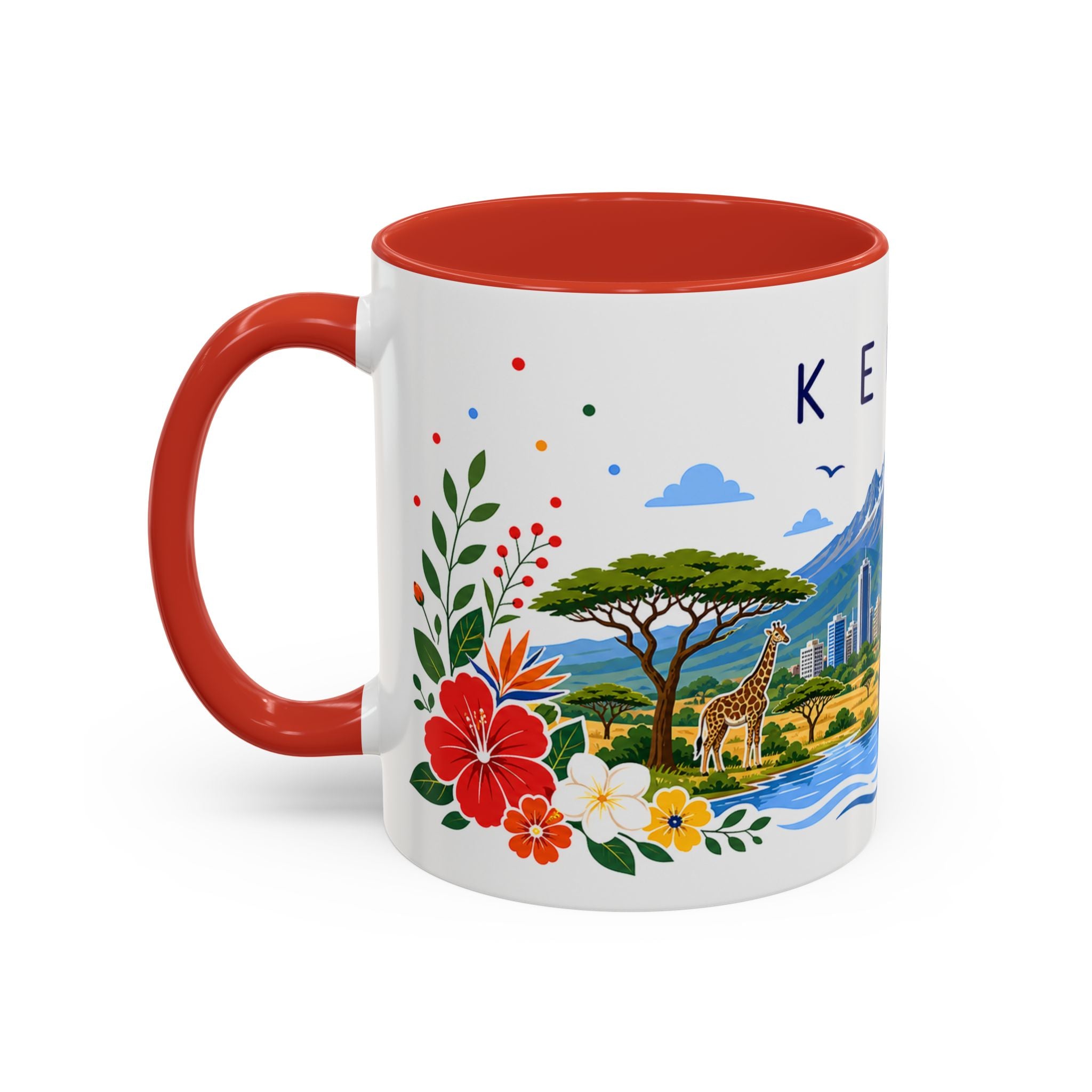 Kenya Coffee Mug | Travel Souvenir Accent Mug | Place Gift Ceramic Cup 11oz 15oz