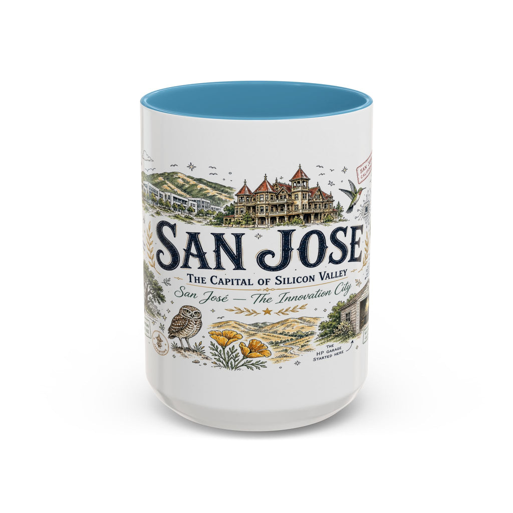 San Jose Coffee Mug | California Souvenir City Gift | Accent Color Ceramic 11oz 15oz