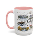 Grand Teton Coffee Mug | National Park Hiking Wyoming Gift | Accent Color Ceramic 11oz 15oz