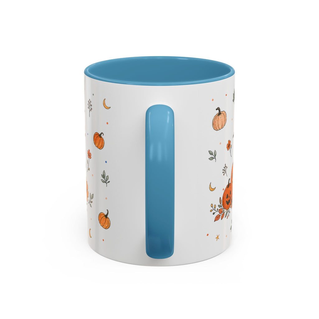 Friendly Ghost Halloween Mug | Pumpkin Flower Watercolor Gift | Accent Cup 11oz 15oz