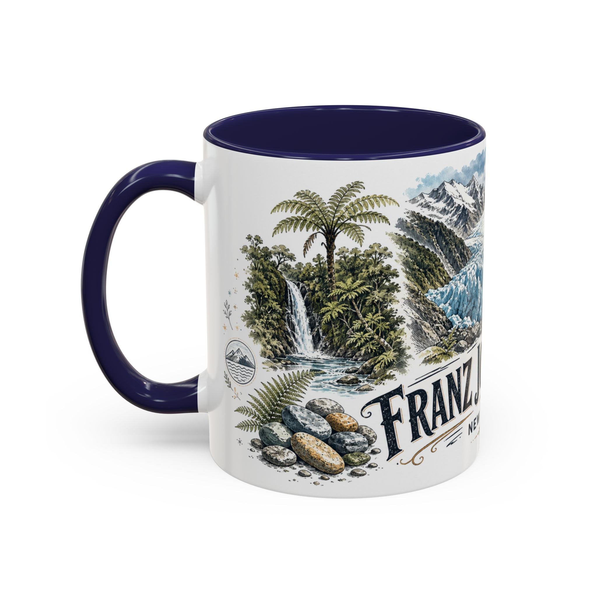 Franz Josef Glacier Mug, New Zealand Travel Souvenir, Bucket List Gift, Accent Ceramic Coffee Mug 11oz 15oz