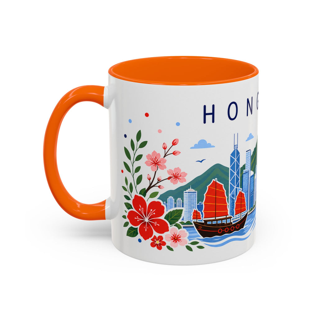 Hong Kong Coffee Mug | Travel Souvenir Accent Mug | Place Gift Ceramic Cup 11oz 15oz