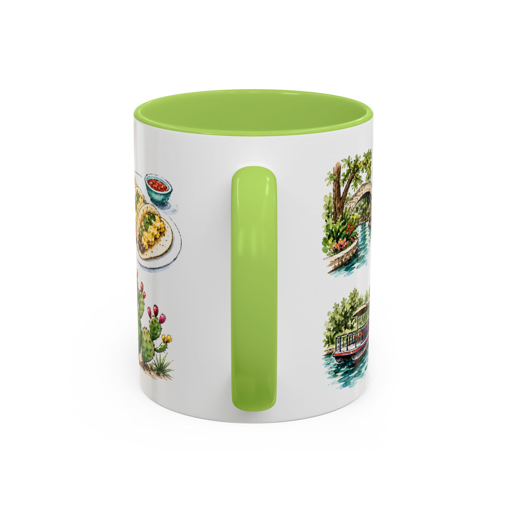 San Antonio Illustrated Travel Mug | City Souvenir Accent Coffee Mug | 11oz 15oz Ceramic Cup