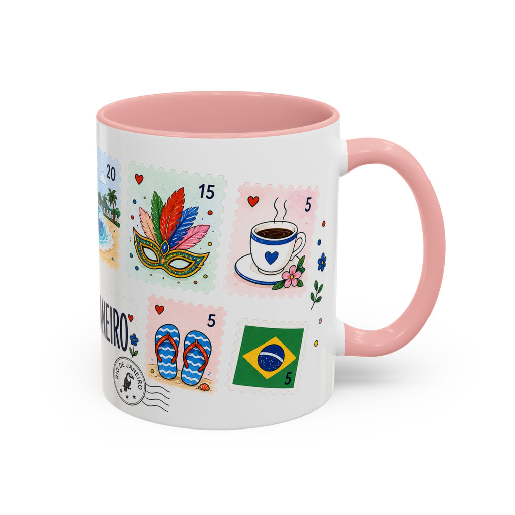 Rio de Janeiro Coffee Mug | Postage Stamp Collage Mug | Travel Souvenir Accent Cup 11oz 15oz