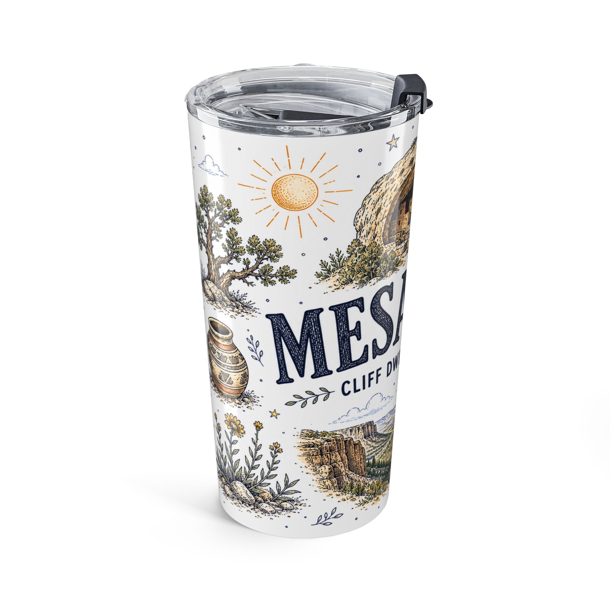 Mesa Verde National Park 20oz Tumbler | Colorado Ancient Cliff Dwellings Gift | Insulated Stainless Steel Travel Cup