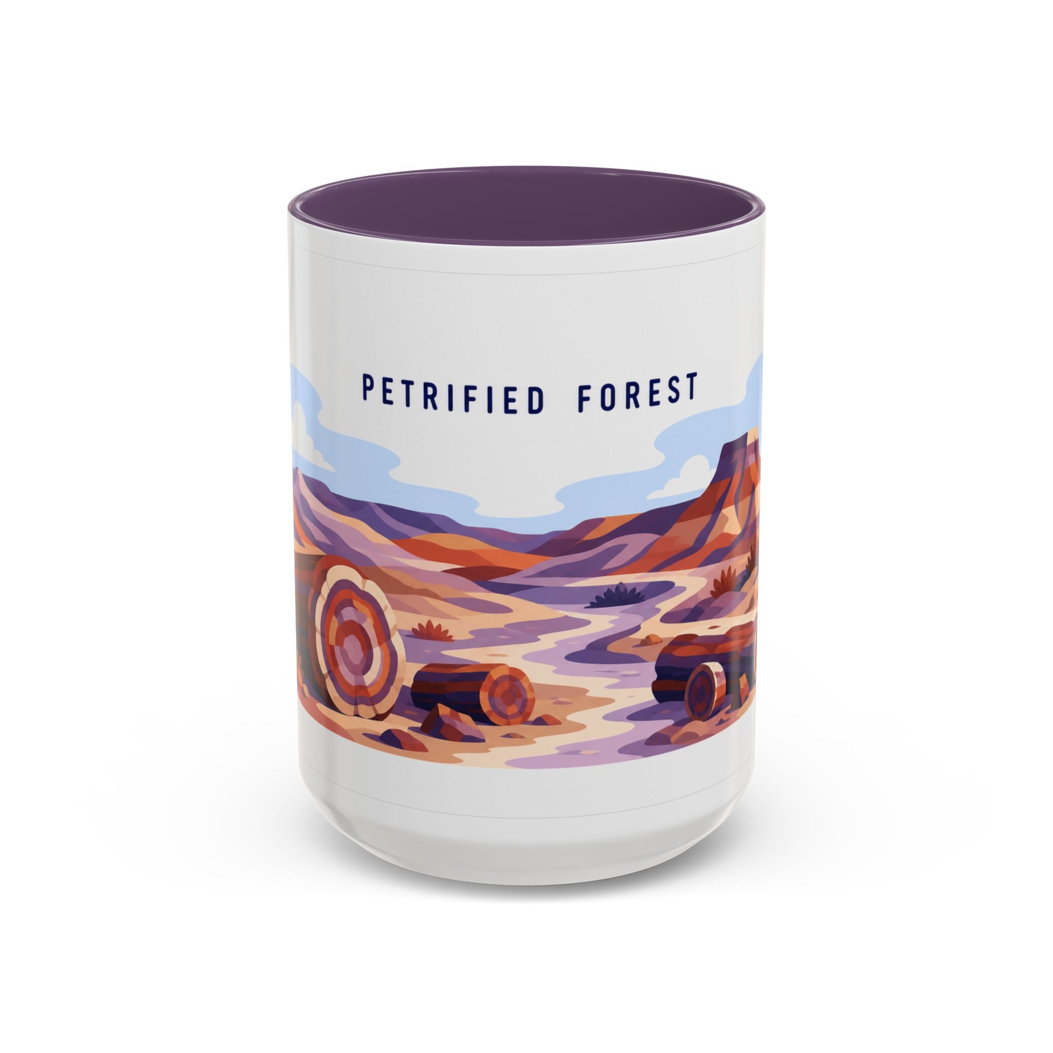 Petrified Forest National Park Coffee Mug | Solid Color Block Park Souvenir | 11oz 15oz Accent Mug