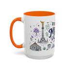 Mexico City Coffee Mug | Mexico Souvenir Travel Gift | Accent Color Ceramic 11oz 15oz