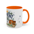 Retirement Plan Coffee And Adventures Mug | Travel Retirement Gift | Accent Color Ceramic 11oz 15oz