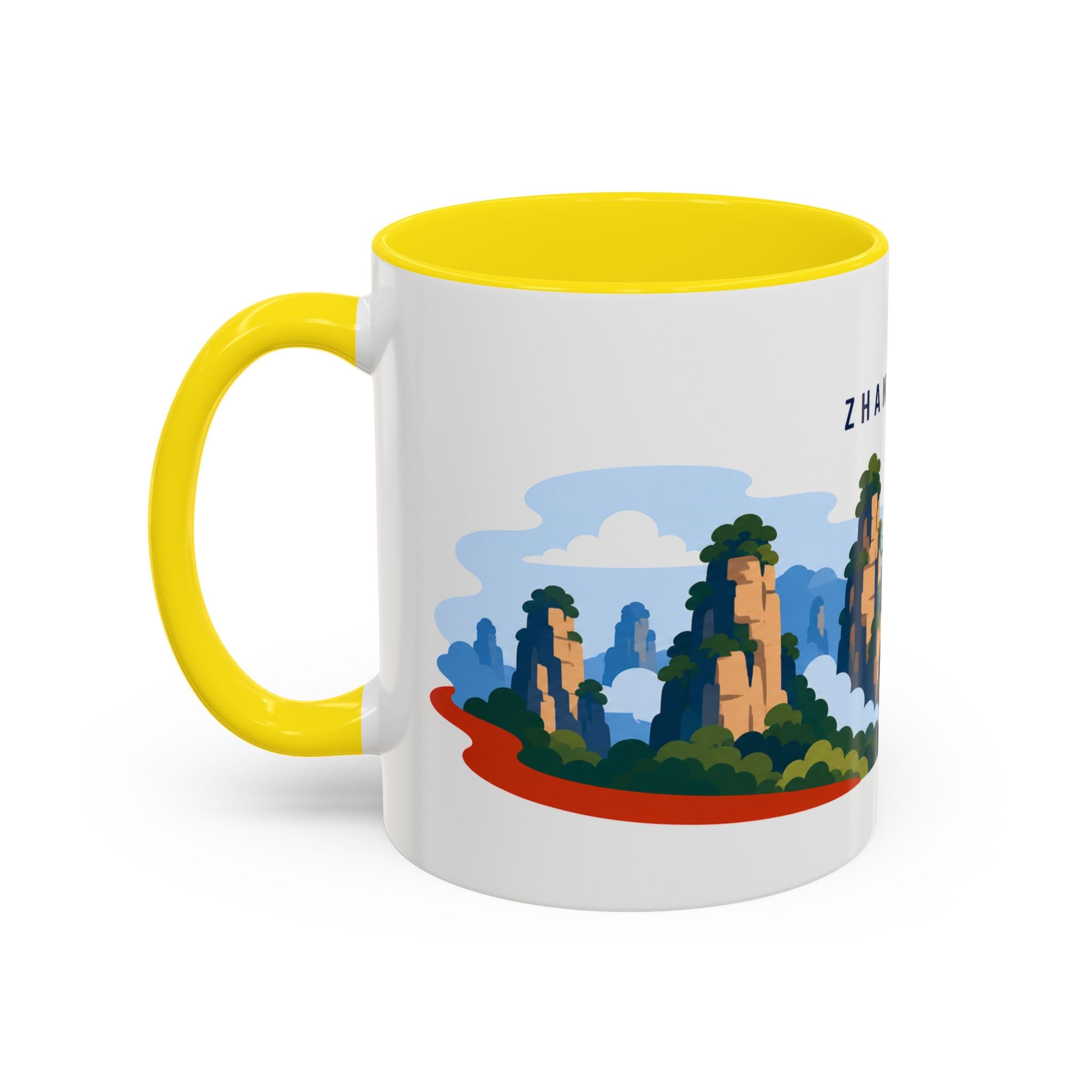 Zhangjiajie Coffee Mug | Travel Destination Souvenir Gift | Accent Color Ceramic 11oz 15oz