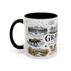 Grand Teton Coffee Mug | National Park Hiking Wyoming Gift | Accent Color Ceramic 11oz 15oz
