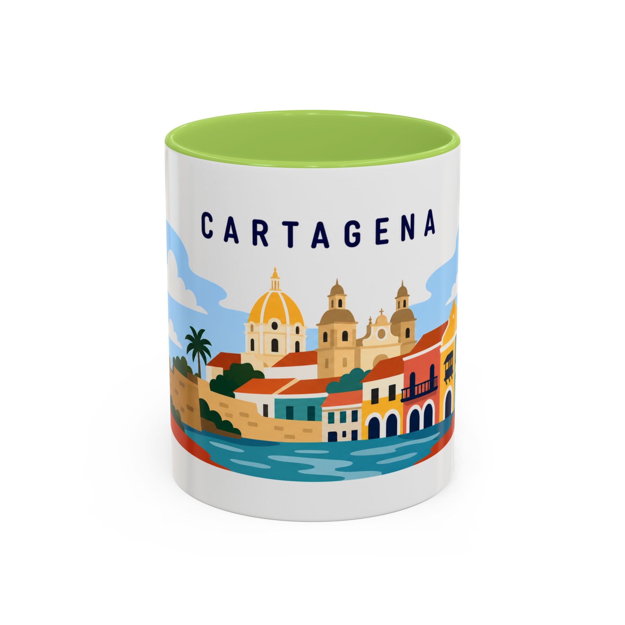 Cartagena Coffee Mug | Travel Destination Souvenir Gift | Accent Color Ceramic 11oz 15oz