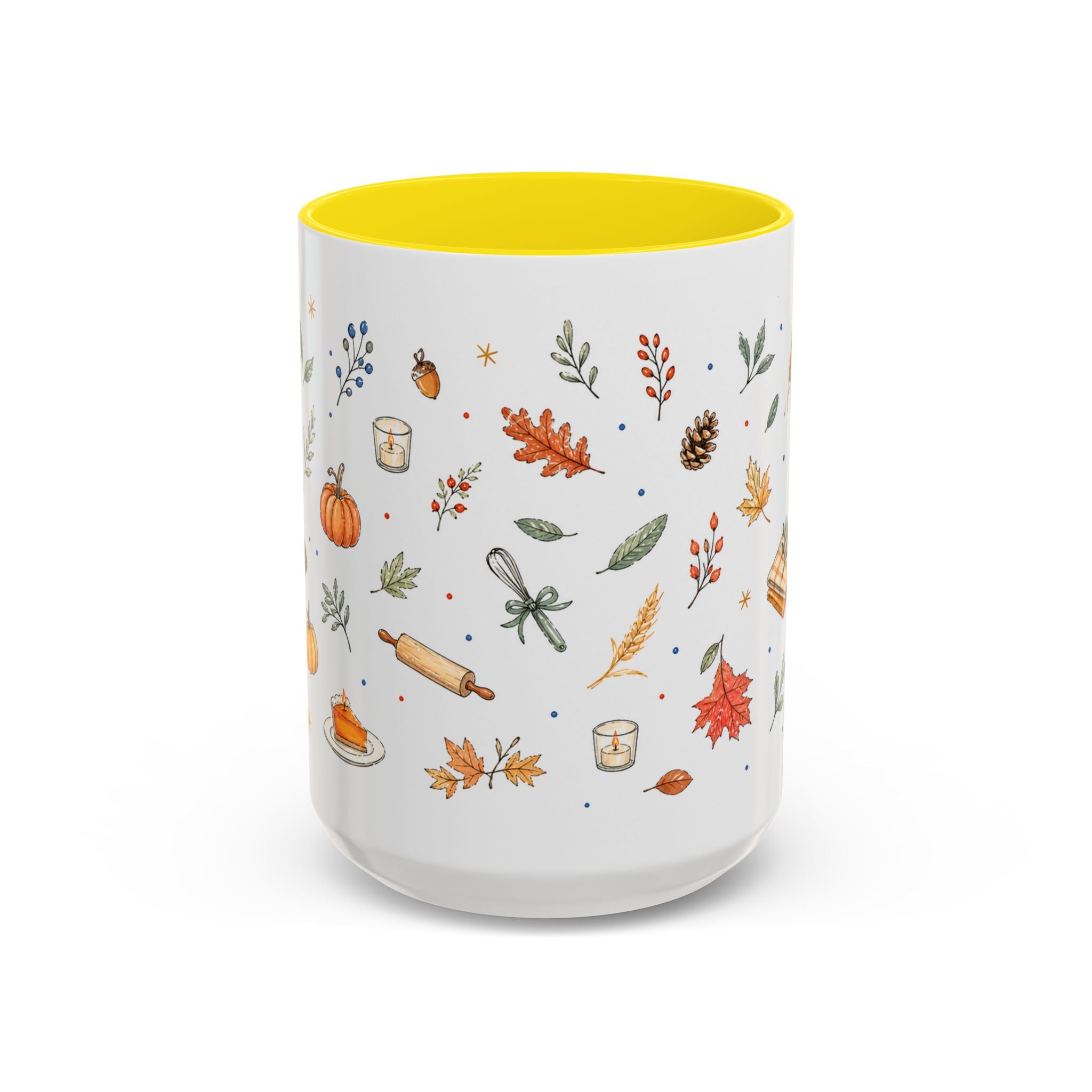 Thanksgiving Baking Mug | Watercolor Autumn Gift | Pumpkin Pie Accent Coffee Cup 11oz 15oz