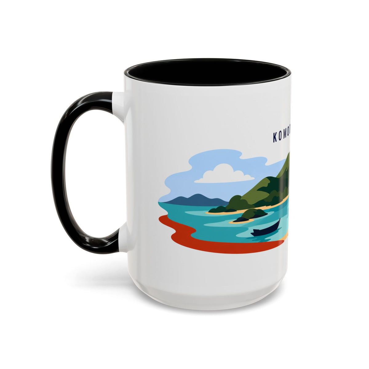 Komodo Islands Coffee Mug | Travel Destination Souvenir Gift | Accent Color Ceramic 11oz 15oz