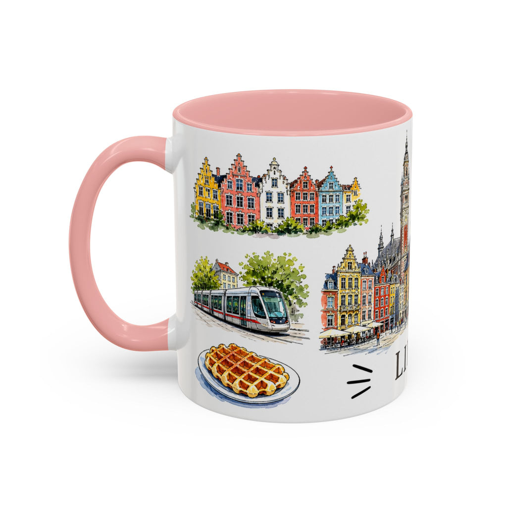 Lille Illustrated Travel Mug | City Souvenir Accent Coffee Mug | 11oz 15oz Ceramic Cup
