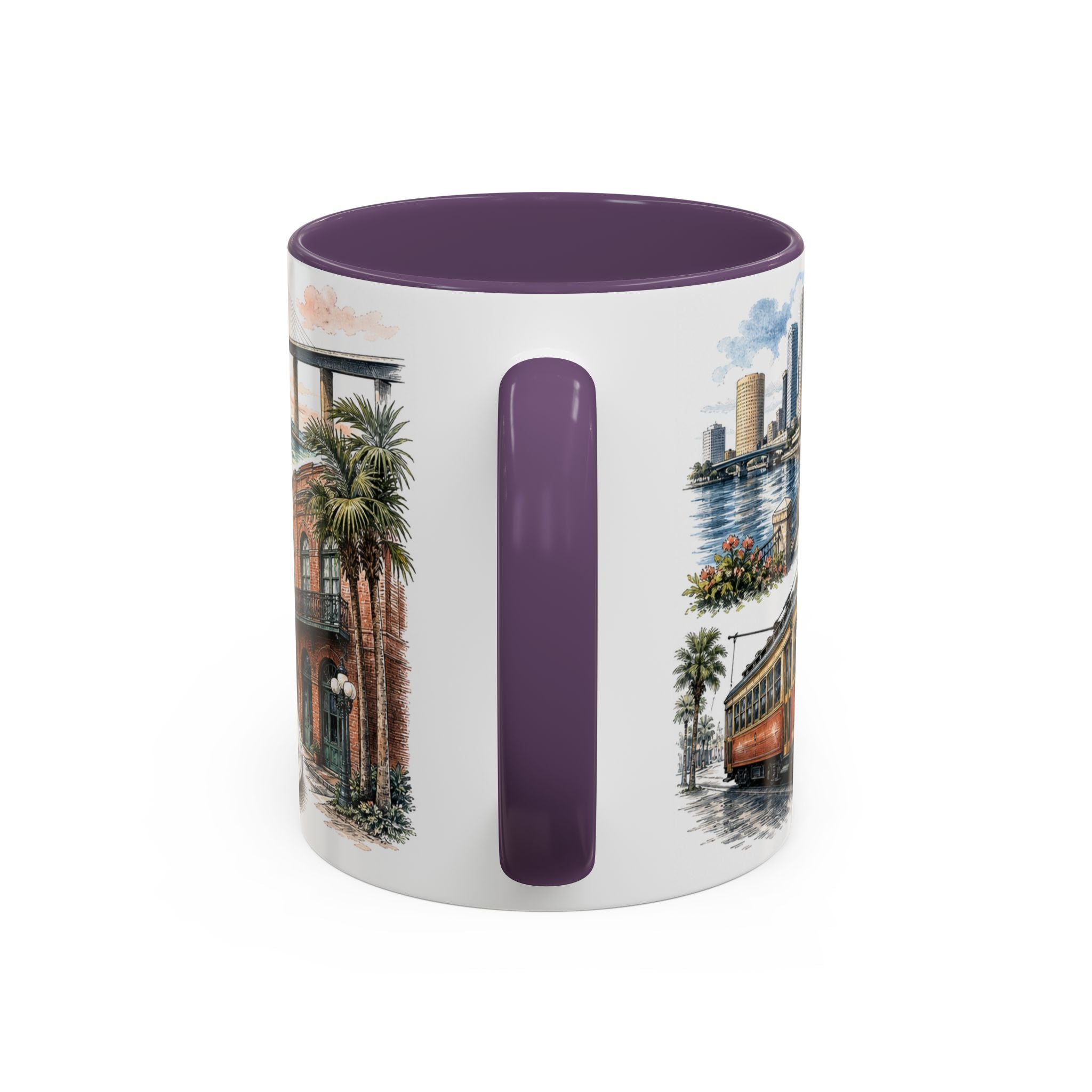 Tampa Coffee Mug | United States Travel Souvenir | Vintage Illustrated City Gift | 11 oz 15 oz Accent Mug