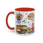 San Francisco Illustrated Travel Mug | City Souvenir Accent Coffee Mug | 11oz 15oz Ceramic Cup