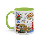 San Francisco Illustrated Travel Mug | City Souvenir Accent Coffee Mug | 11oz 15oz Ceramic Cup