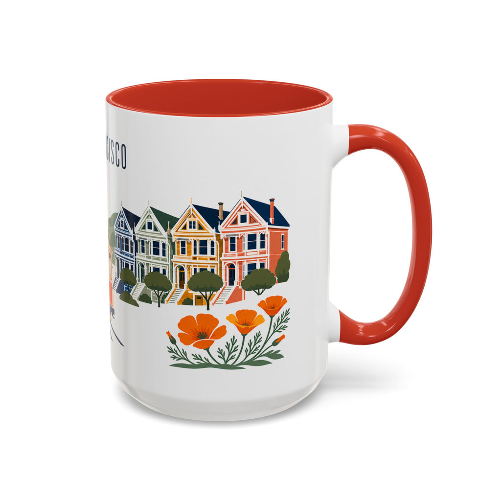 San Francisco Coffee Mug | United States Travel Souvenir | Porcelain Decal City Gift | 11oz 15oz Accent Mug