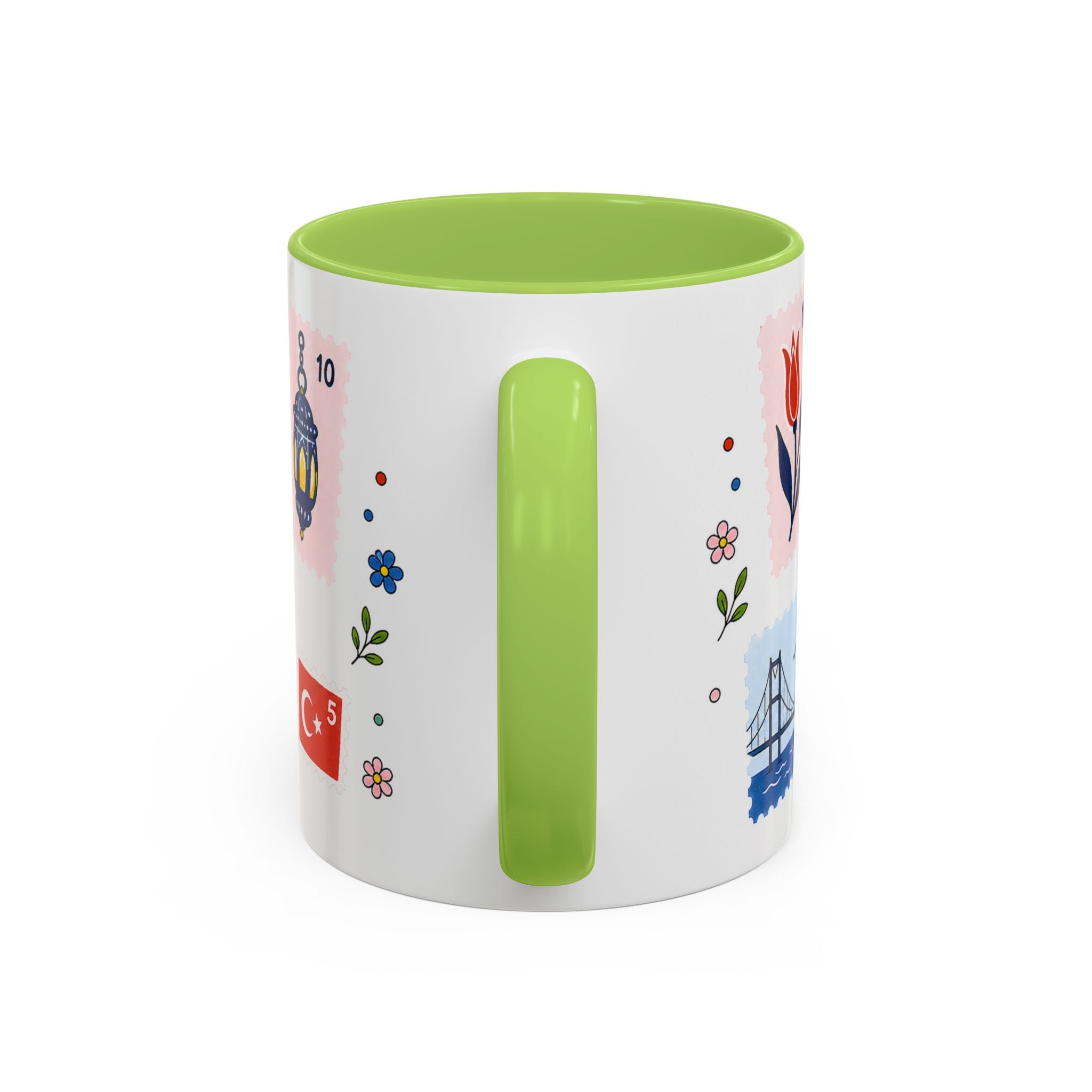 Istanbul Coffee Mug | Postage Stamp Collage Mug | Travel Souvenir Accent Cup 11oz 15oz