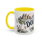 Dolomites Coffee Mug | Travel Destination Souvenir Gift | Accent Color Ceramic 11oz 15oz