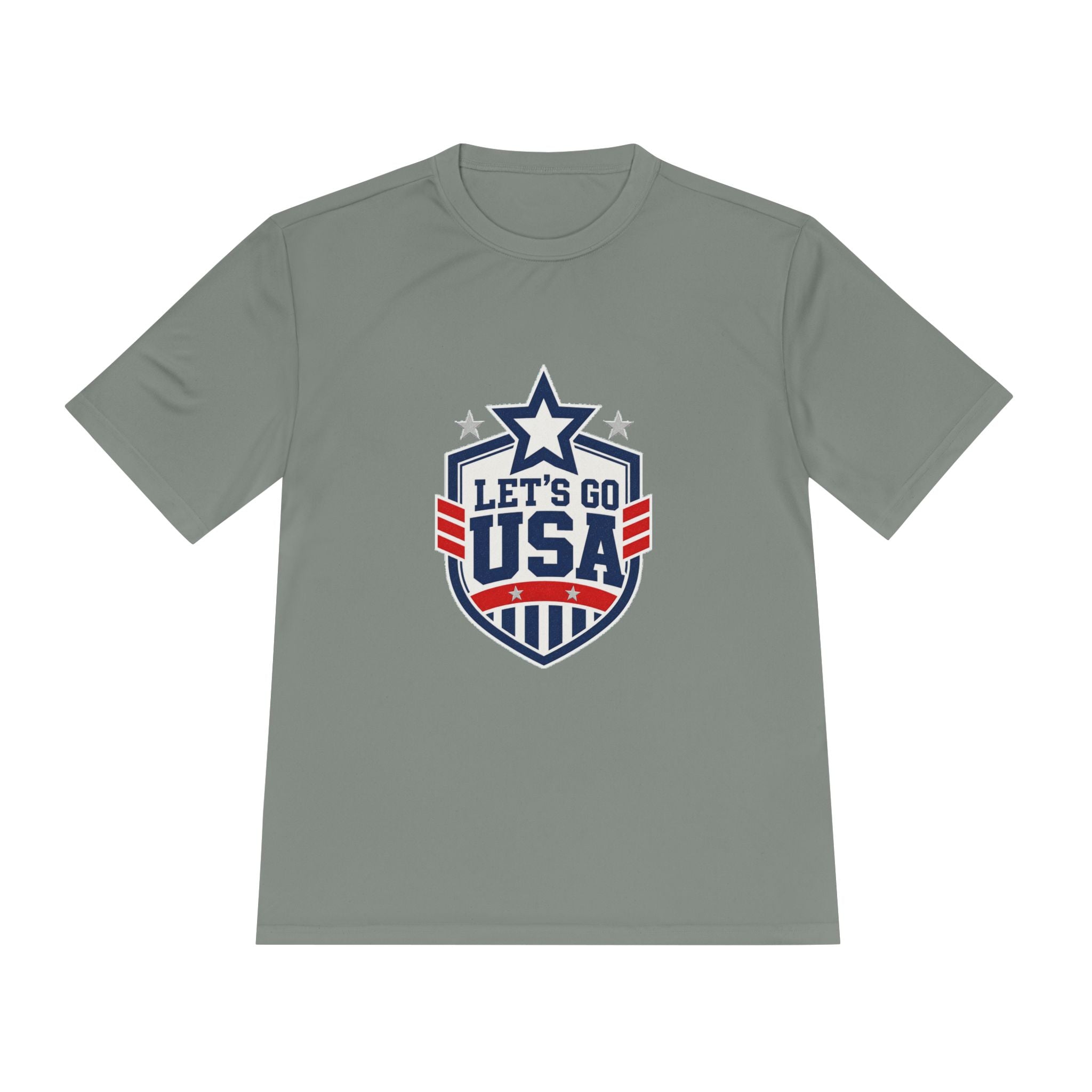 United States Soccer T Shirt, Let's Go USA Fan Tee, Moisture Wicking Sport Shirt