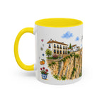 Ronda Illustrated Travel Mug | Spain Souvenir Accent Coffee Mug | 11oz 15oz Ceramic Cup