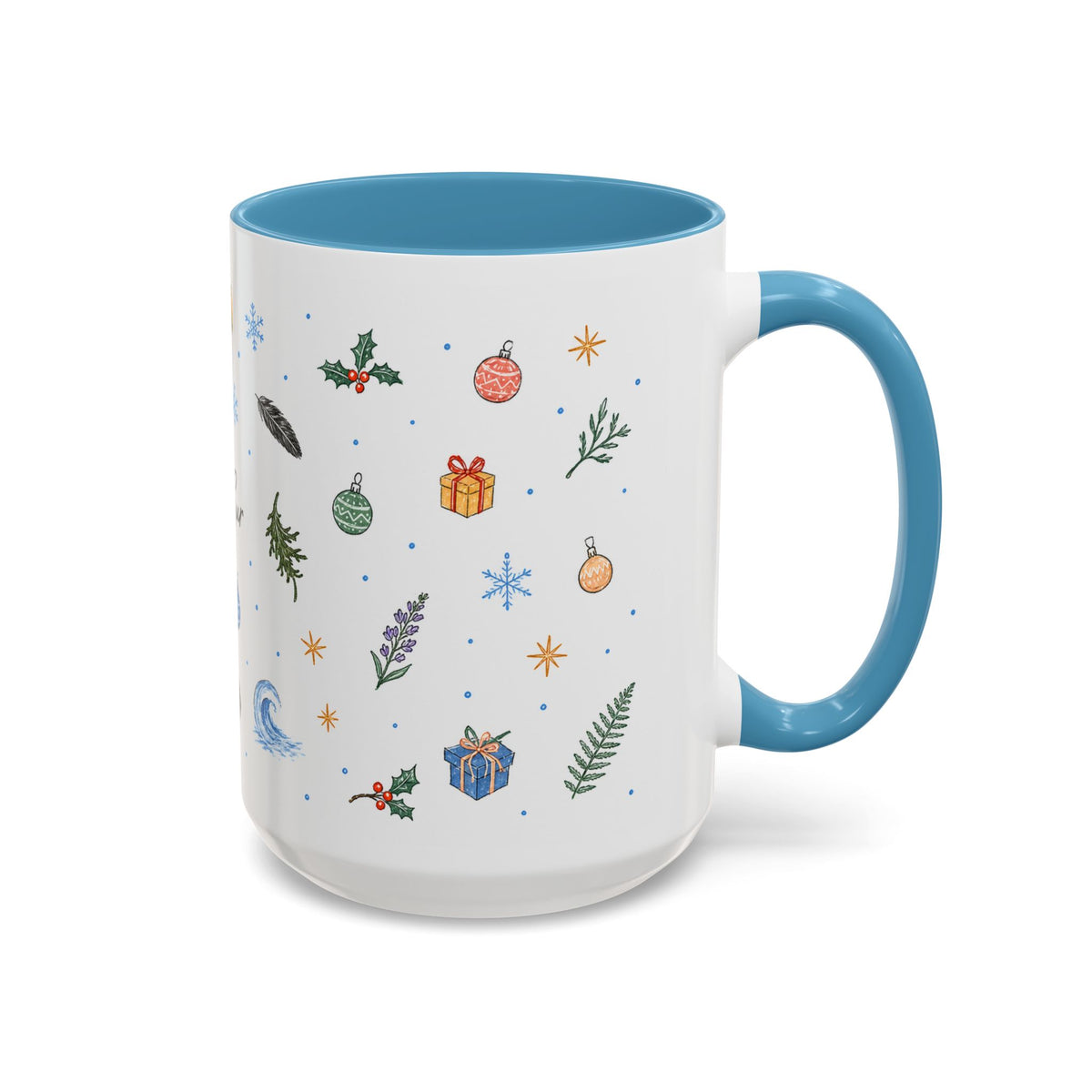 Big Sur Christmas Mug | Watercolor Travel Souvenir | Holiday Gift | Accent Ceramic Coffee Cup 11oz 15oz