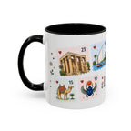 Luxor Coffee Mug | Postage Stamp Collage Mug | Travel Souvenir Accent Cup 11oz 15oz