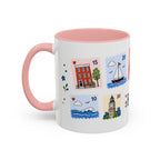 Boston Coffee Mug | Postage Stamp Collage Mug | Travel Souvenir Accent Cup 11oz 15oz