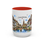 Strasbourg Illustrated Travel Mug | France Souvenir Accent Coffee Mug | 11oz 15oz Ceramic Cup
