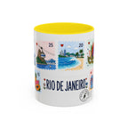 Rio de Janeiro Coffee Mug | Postage Stamp Collage Mug | Travel Souvenir Accent Cup 11oz 15oz
