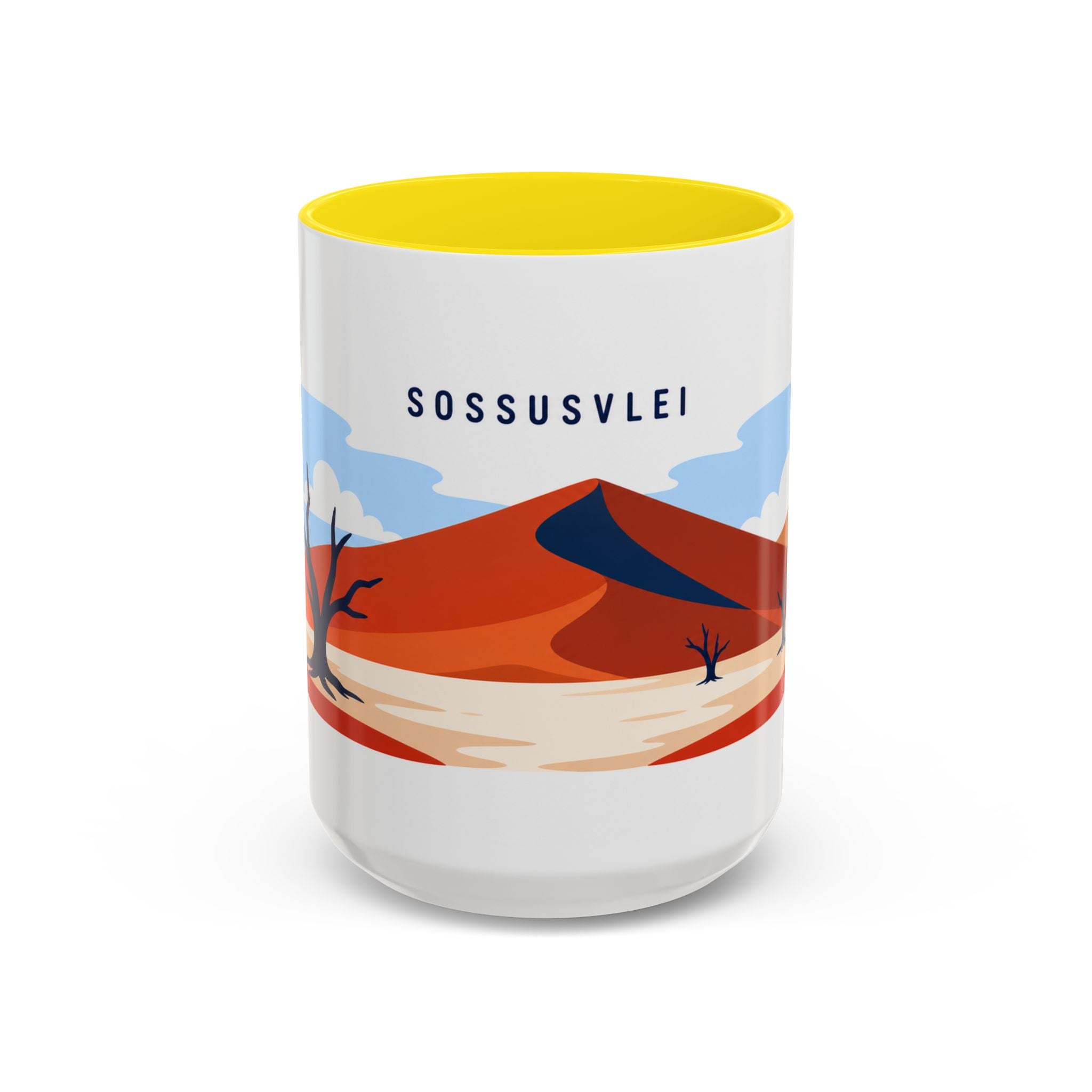 Sossusvlei Coffee Mug | Travel Destination Souvenir Gift | Accent Color Ceramic 11oz 15oz