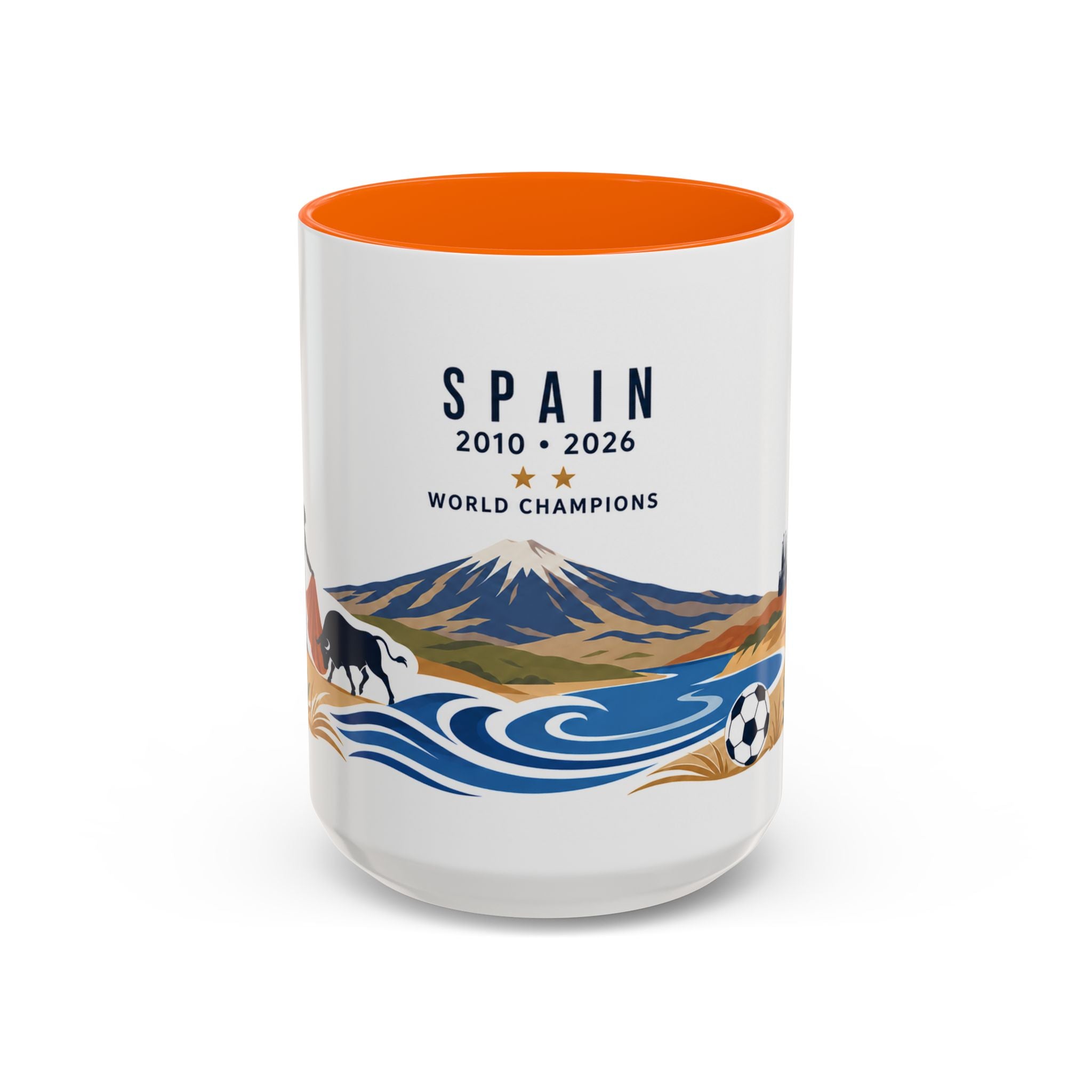 Spain World Champions Mug | 2010 2026 Spanish Soccer Gift | Two Time Football Champion Cup | 11oz 15oz Accent Mug