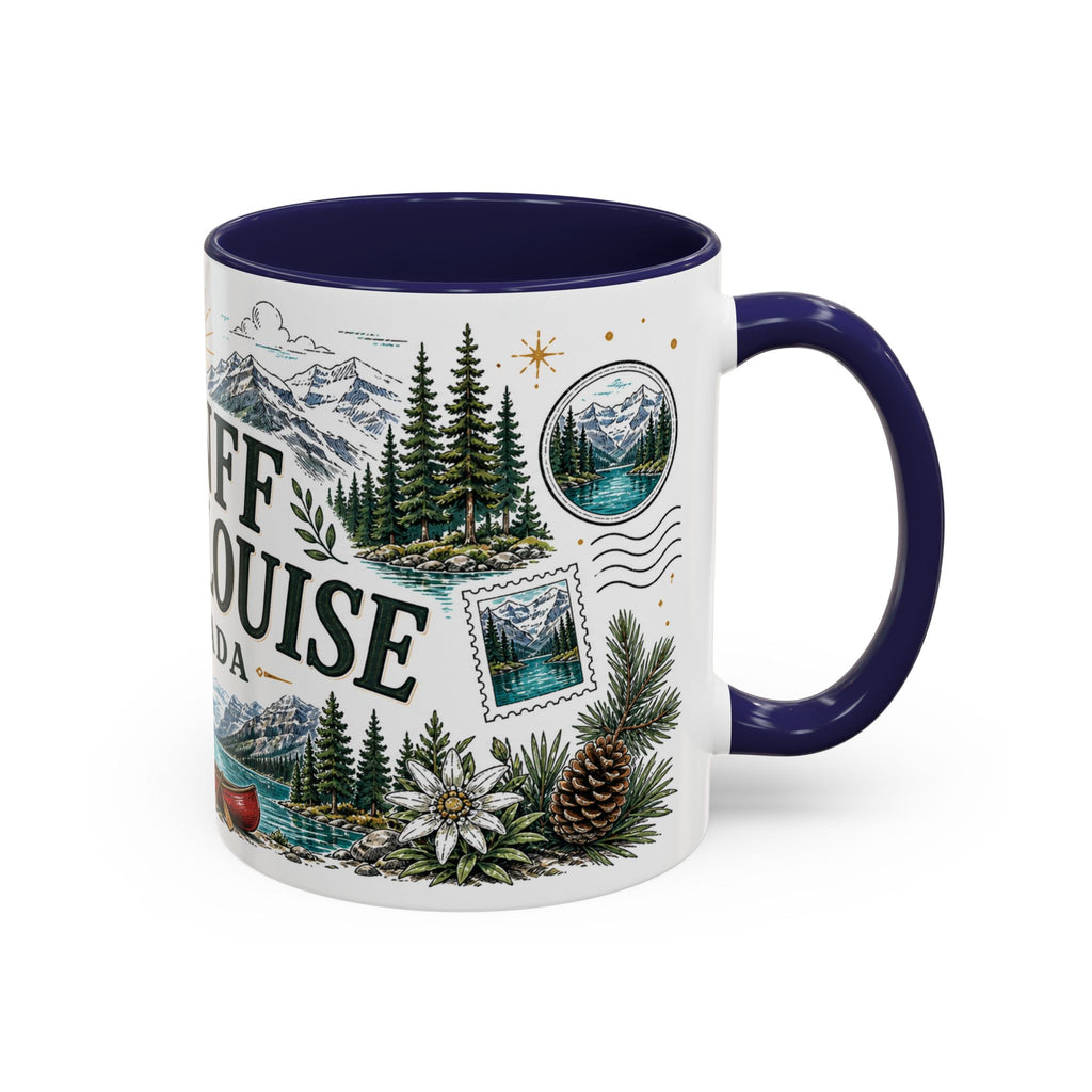 Banff Lake Louise Coffee Mug | Travel Destination Souvenir Gift | Accent Color Ceramic 11oz 15oz