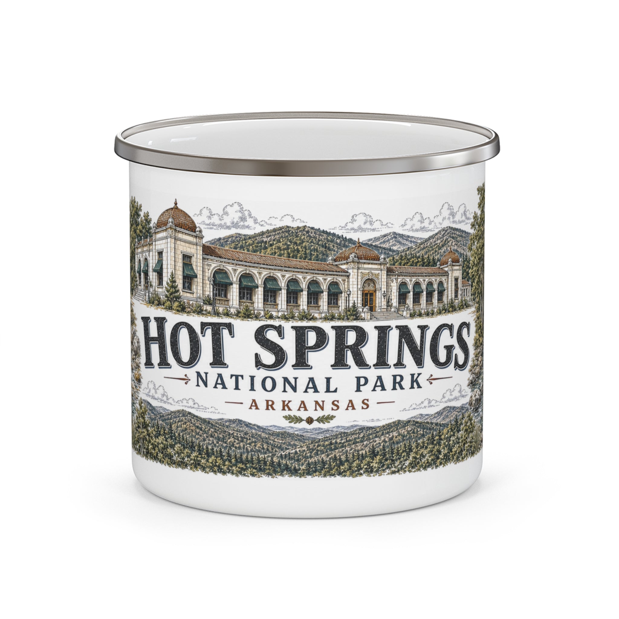 Hot Springs National Park Vintage Enamel Camping Mug | 12oz National Park Hiking Gift