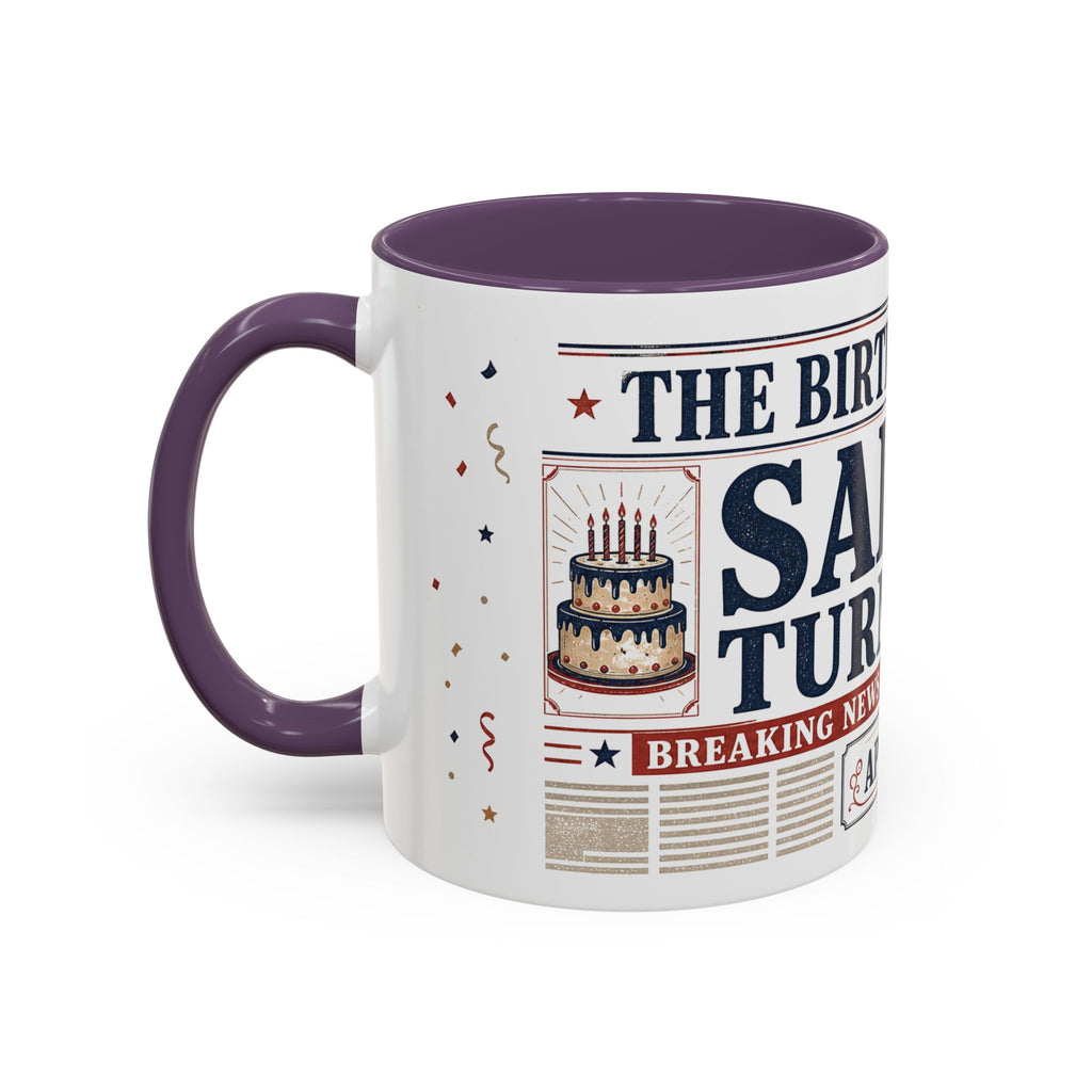 Birthday Newspaper Mug | Custom Name Age Date Gift | The Birthday Times Coffee Cup 11oz 15oz