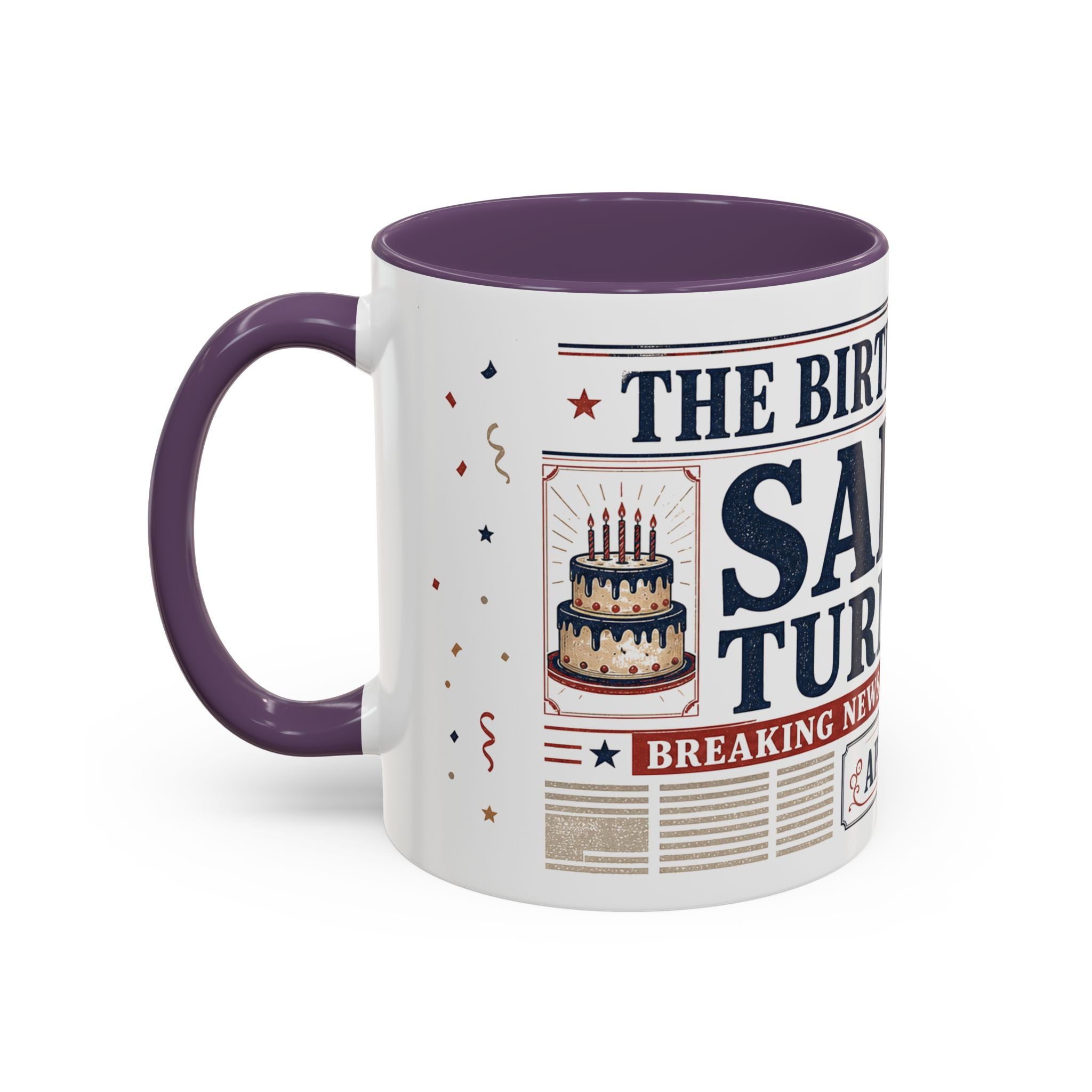 Birthday Newspaper Mug | Custom Name Age Date Gift | The Birthday Times Coffee Cup 11oz 15oz